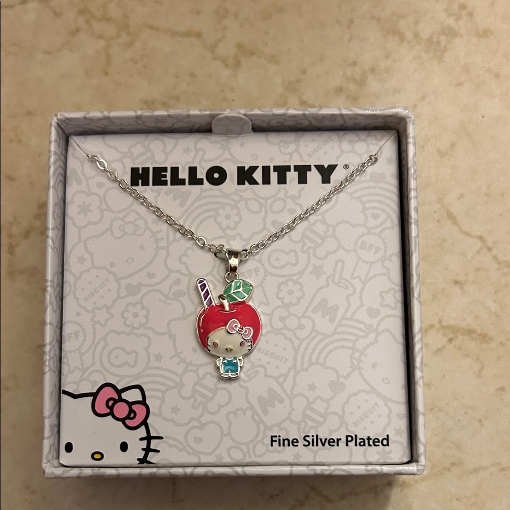 Hello Kitty Silver Plated Necklace - Pink and Blue